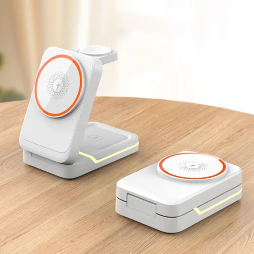 3 in 1 Wireless Charger with Magnetic Foldable Design for MagSafe iPhone, Apple Watch, AirPods - Image 5