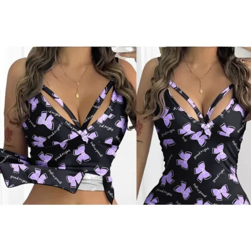 Midi Dress with Bowknot Pattern and Slit for Women in Slim Fit - Image 3