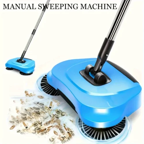 Alternative view of 3 in 1 Multifunctional Manual Sweeping and Mopping Set - Cleaning Set with Long Handle - Household Set with Polyester Bristles