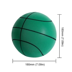 Foam Basketball with Mute Feature for Indoor Play – Squeezable and Silent for Kids - Green 18cm