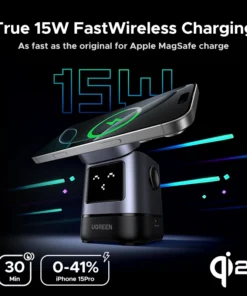 Alternative view of UGREEN UNO Qi2 15W Magnetic Wireless Charger Charging Stand With Cable For iPhone 16 17 Pro Max For MagSafe Fast Charger