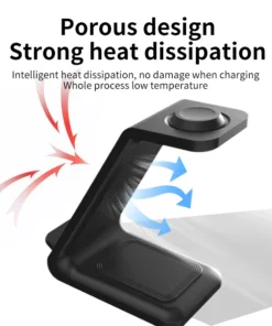 Alternative view of 30W Fast Wireless Charger Stand For iPhone 15 14 13 8 Samsung S20 S21 Apple Watch 8/7 Samsung Galaxy 6/5 3 In 1 Charging Station