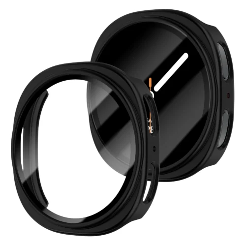 Alternative view of Tempered Glass+Case for Samsung Galaxy Watch 8 accessories All-around hard PC Bumper Frame Screen Protector 40MM 44MM Cover