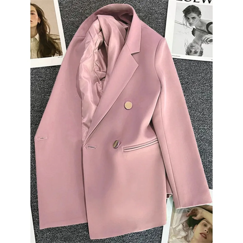 Women’s Double-Breasted Blazer Coat with Elegant Design for Versatile Layering - Image 6