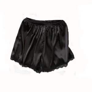 Satin Boxer Safety Shorts with Lace Trim for Women