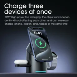 Alternative view of 3 In 1 Magnetic Wireless Charger with Touch Button for iPhone, Android, iWatch, and Airpods