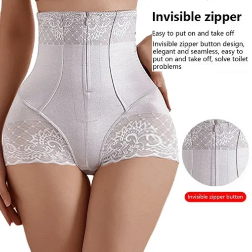 High Waist Body Shaper Panties with Zipper Closure for Women - Image 5