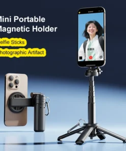 New Upgrade Pocket Selfie Stick Four-corner Stand With Rechargeable Bluetooth Remote Foldable Phone Holder for iPhone Android