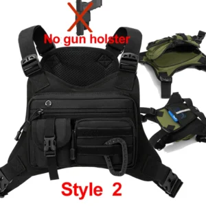 Outdoor Vest Backpack with Adjustable Fit for Camping and Running - BK style 2