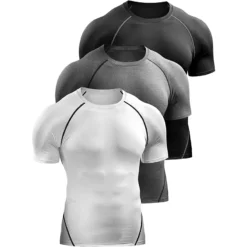 Alternative view of Compression T-shirt for Men with Quick Dry Elastic Fabric for Summer Sports and Gym Workouts
