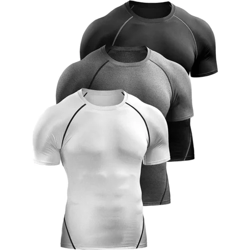 Alternative view of 2025 Compression T Shirt Men Summer Sportswear Running T-shirt Elastic Quick Dry Sport Tops Tee Athletic Gym Workout Shirts Men