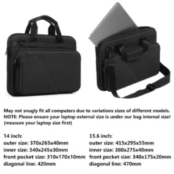 Alternative view of Hard Shell Laptop Shoulder Bag with Shockproof EVA for 13.3-15.6 Inch Laptops