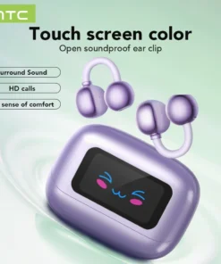 Alternative view of 【HTC NE54】 Bluetooth V6.0 Earphones AI Translator LCD Screen Earbuds OWS Ear Clip Headphones Wireless Headphones Noise Reduction