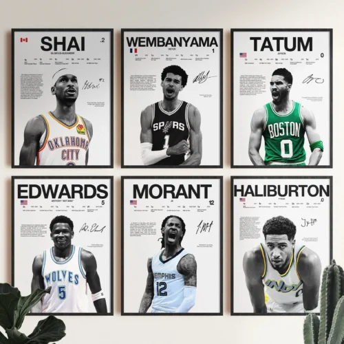 Famous Basketball Players Canvas Painting Poster Printing - Premium Sports Wall Art for Fans Home & Office Decoration