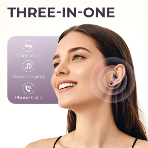 Alternative view of Real Time Translators Headphones with Touch Screen 144 Languages Translation Bluetooth 5.4 Earbuds Noise Cancelling Headset