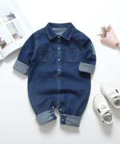 IENENS Baby Rompers Newborn Jumpsuits Clothes Denim One-pieces 0-18 Months Boy Girl Soft Suits Kids Clothes
