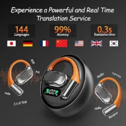 Alternative view of Wireless Bluetooth Headphones with Real-Time Translation in 144 Languages for Travelers and Language Learners