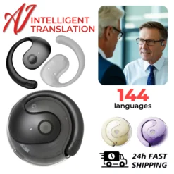 Wireless Earbuds with AI Real-Time Translation for Travelers and Language Learners