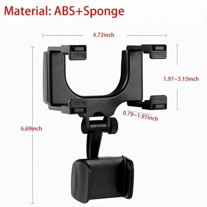 360 Car Phone Holder Rearview Mirror Mount Bracket Navigation GPS Mobile Stand Clip Foldable Adjustable Car Cell Phone Support - Image 6