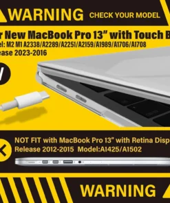 Alternative view of For MacBook Pro 13 inch Case 2022-2016 Release M1 A2338 A2289 A2251 A2159 A1989 A1706 A1708 Protective Hard Case Crystal Clear