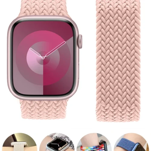 Alternative view of Braided Solo Loop For Apple watch Band 46mm 44mm 45mm 42mm 40mm 41mm Bracelet correa iwatch Series Ultra 2 11 10 9 SE 8 7 Strap