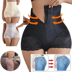 High Waist Body Shaper Panties with Zipper Closure for Women