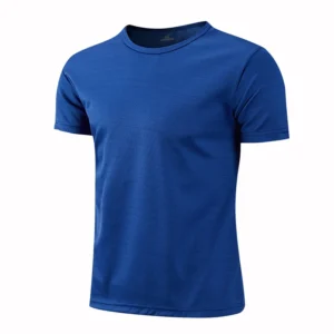 Quick Dry Short Sleeve Sport T-Shirt with Breathable Fabric for Men and Women Fitness Training - royal blue, S