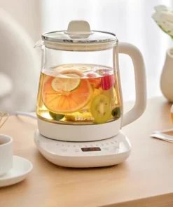 Electric Tea Kettle Health Pot with Temperature Control 1.5L Glass Body 12 Preset Functions Auto Keep 40 to 90 Degree Heating