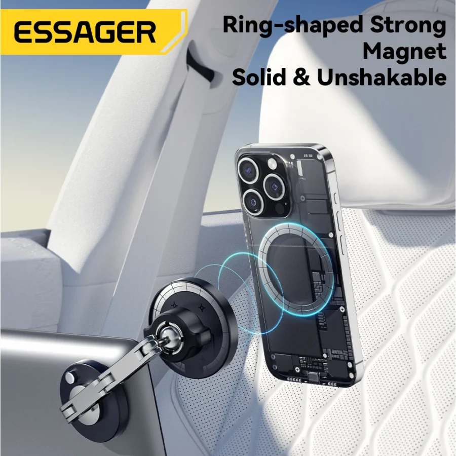 Essager Magnetic Wireless Charger Car Phone Holder 15W Fast Charging Easy Paste Mount Stand For Magsafe iPhone 15 14 13 Pro Max - Image 5