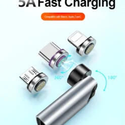 Magnetic Fast Charging Adapter with 540° Rotation and Type-C Connector for Mobile Devices