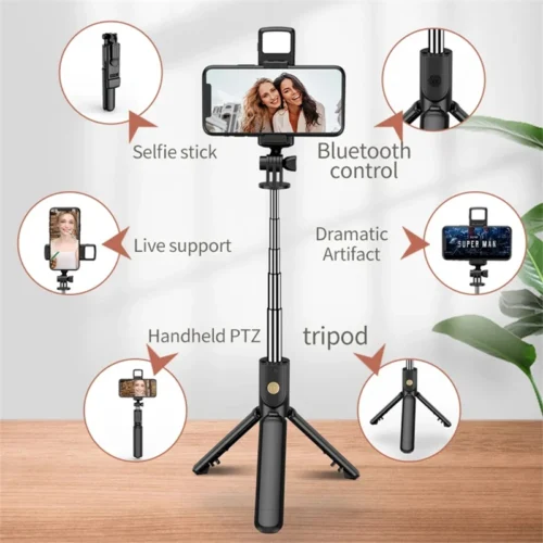 Alternative view of Handheld 360 Degree Flexible Sports Camera Monopod Stand Mobile Phone Holder Mini Selfie Stick Tripod With Wireless Remote