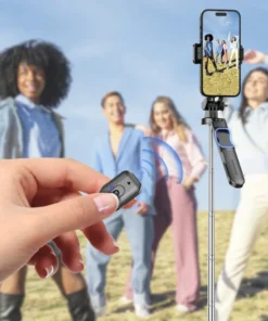 Alternative view of MEUYAG Selfie Stick Tripod with 1708mm Long Monopod Fill Light, Bluetooth Remote, 360° Rotation, 1/4 Interface, for mobile phone