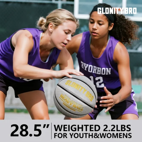 Weighted Training Heavy Basketball 2.2LBS Size 6-28.5''Indoor&Outdoor For Youth&Women Improving Handling Dribbling&Passing Skill