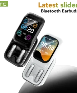 HTC NE48 Earphones Bluetooth V6.0 AI Translator Earbud TWS Sports Wireless Headphones Side-sliding headphones Ultra HD Screen