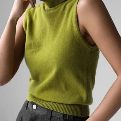 Alternative view of Blubelle Women's New Autumn Winter Knit Sleeveless Turtleneck Tank Top Soft Fabric Trendy Slim Fit Solid Color Fashion Camis