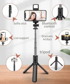 Alternative view of 3In1 Bluetooth Wireless Selfie Tripod With Fill Light Shutter Remote Control Portable Foldable Monopod For iPhone Smart Phone