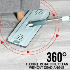 Alternative view of Microfiber Flat Mop with Bucket for Hands-Free Wringing and Wet/Dry Cleaning on Hardwood Laminate