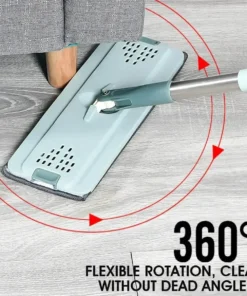 Alternative view of Flat Mop with Bucket Hand Free Wringing Floor Cleaning Mop Microfiber Mop Pads Wet or Dry Usage on Hardwood Laminate