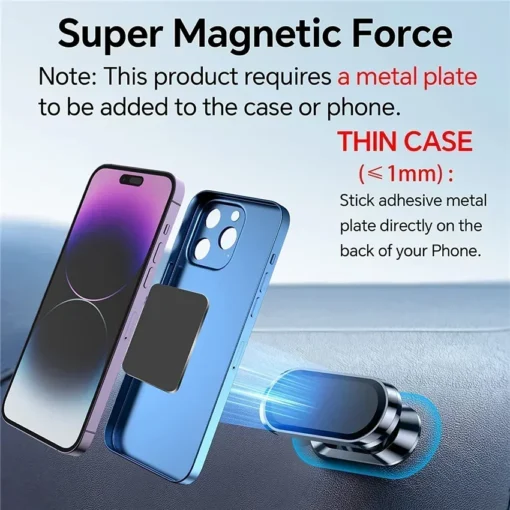 360-Degree Rotating Car Phone Holder with Magnetic Mount for Smartphones - Image 3