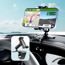 Car Dashboard Phone Mount with 360-Degree Rotation for Universal Smartphone Compatibility