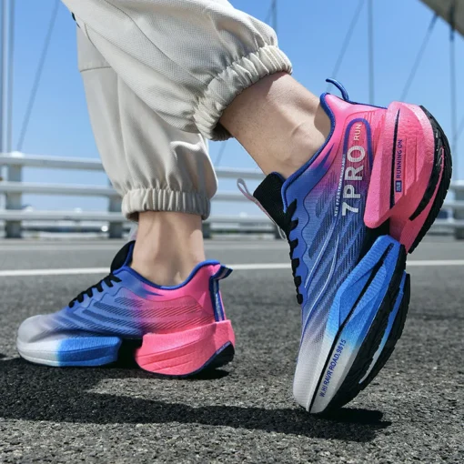 Men's Carbon Plate Sneakers with Soft Sole and Anti-Slip Feature for Outdoor Running and Casual Wear - Image 4