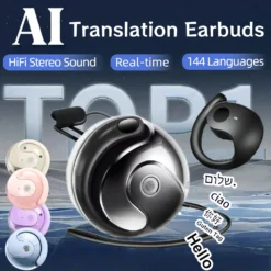 Wireless Bluetooth Earphones with Real-time Translation for Travel and Business in 144 Languages