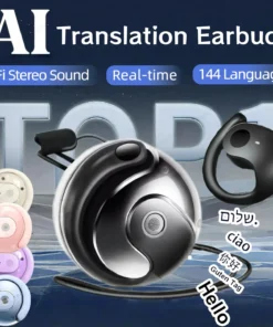 AI Real-time Language Translation Earphones Wireless BT 144 Languages Ear Hanging Headphone Translator for Travel Business