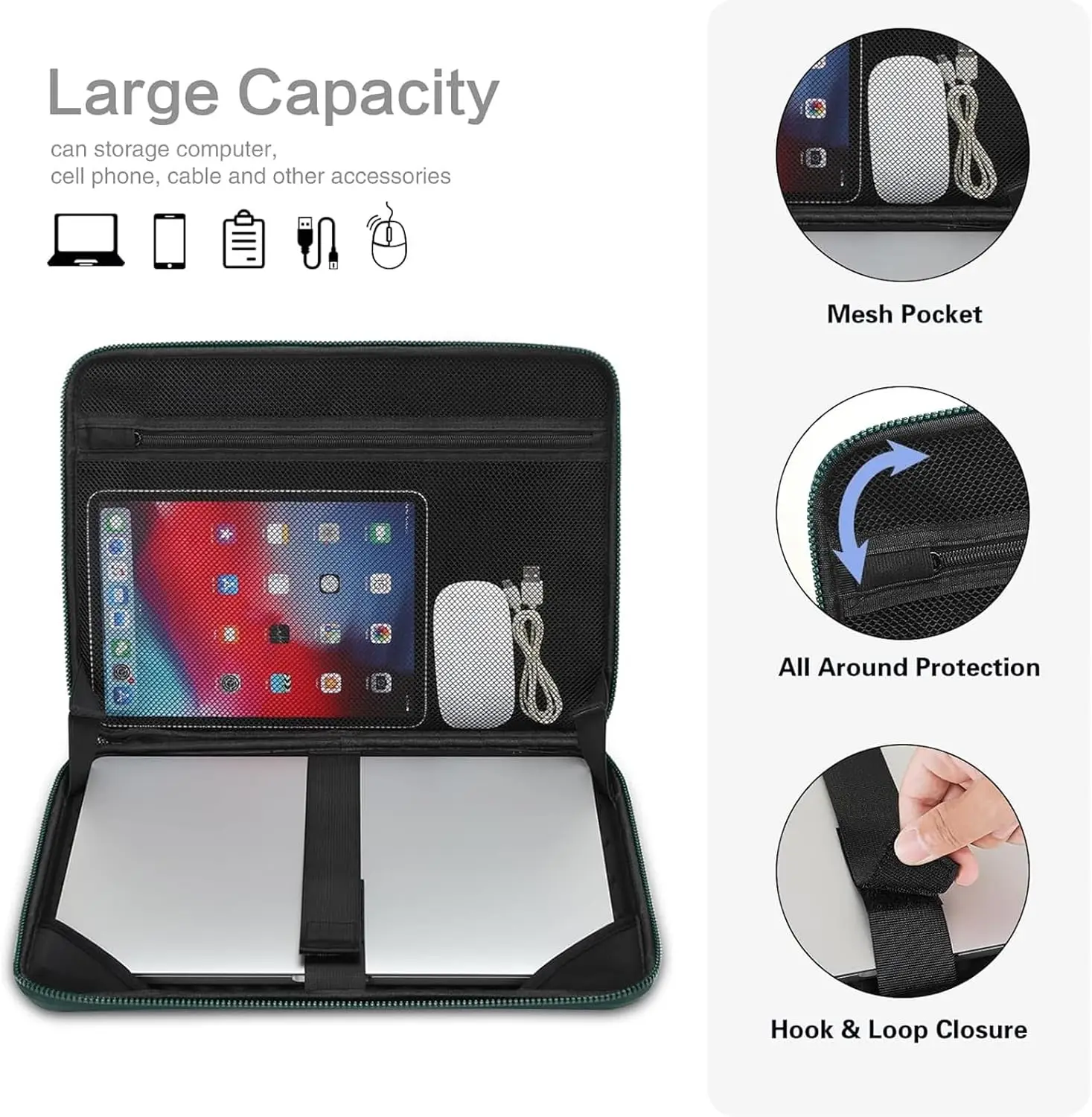 Laptop Bag with Waterproof Hard Case for 13-16 Inch MacBook Students and Professionals - Image 2