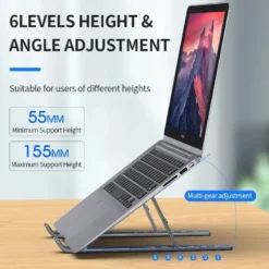 Alternative view of Adjustable Laptop Stand with Portable Lightweight Aluminum Alloy for Home and Office Use