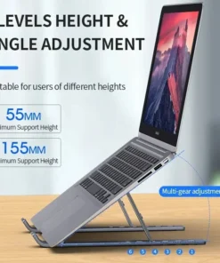 Alternative view of Foldable Laptop Stand Adjustable Portable Notebook Bracket Support Base Aluminum Alloy Holder For Macbook Laptop PC Accessories