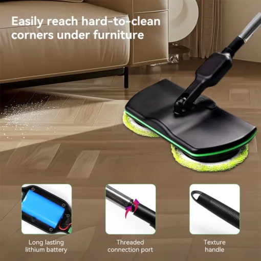 Cordless Electric Mop with Rotating Brush for Hardwood and Tile Floors - Image 3