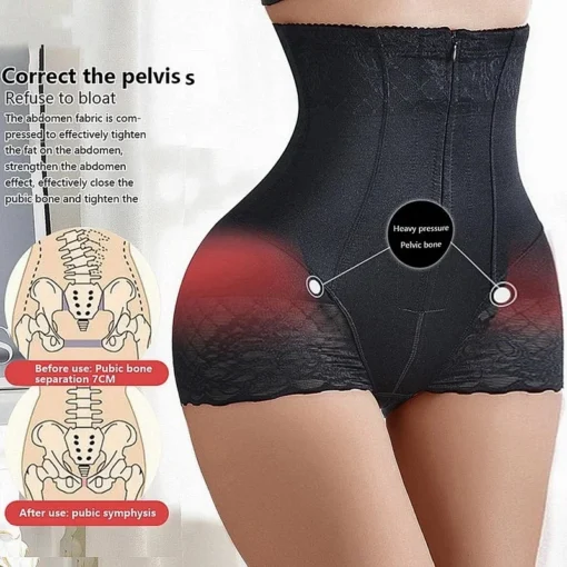 High Waist Body Shaper Panties with Zipper Closure for Women - Image 3