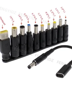 65W Type C Laptop Power Adapter Connector Plug USB Type C to Universal Laptop Charger Jack Charging Cable Cord for Notebooks