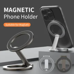 Foldable Double-Sided Magnetic Phone Holder with MagSafe Compatibility for Home and Car